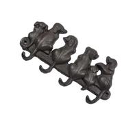 TOKIDNY Black Cast Iron Dog Shape Hook Heavy Duty Retro Coat and Hat Wall Hook for Keys and Hats in Pastoral European Style
