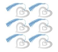 TOKIDNY Bookmarks Page Markers Heart Shape 6 Pcs Stainless Steel Lightweight and Easy to Store for Reading and Office Use