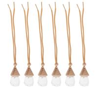 TOKIDNY Car Hanging Glass Perfume Bottles 6pcs Refillable Aromatherapy Diffuser Bottles Empty Triangle Pendant Air Freshener for Car Interior Decor Random Color Random Color