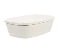 TOKIDNY Ceramic Soap Tray Double-layer Draining Soap Dish with Lotus Leaf Design for Bathroom for Kitchen for Hotel for Quick Drying