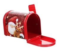 TOKIDNY Christmas Candy Storage Box Small Iron Candy Gift Box with Lid Portable and Long-lasting Use Red Festive Decoration for Holiday Treats