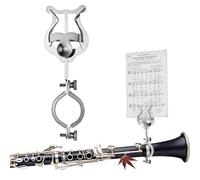 TOKIDNY Clarinet Lyre Holder Music Sheet Clip Iron Oboe Flip Folder Portable Music Book Clip Securely Holds Various for Marching Band and Practice