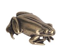 TOKIDNY Copper Frog Statue and Retro Appearance Decorative Figurine with Vivid Posture Lightweight and Convenient to Carry, for Shelf Decor and Office Display