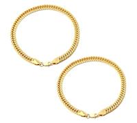 TOKIDNY Copper Link Chain Bracelets High Polish Smooth Surface, Delicate Design 2pcs that Does Not Scratch the Skin for Women and Men for Daily Life or Party Wear