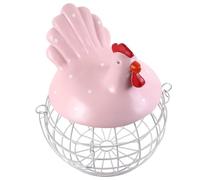 TOKIDNY Creative Iron Art Egg Storage Basket Chicken Shape Fruit Container Multi-function Kitchen Organizer Decorative Holder for Eggs and Fruits Random Color Random Color