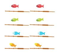 TOKIDNY Cupcake Toppers Stylish Creative 8pcs Cake Decorations Fishing Rod Shape Multi-use Cake Ornaments Random Color for Weddings and Reunions