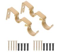 TOKIDNY Curtain Rod Brackets Double Rod Holders Simple Style for Interiors 2 Sets Random Color