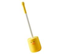 TOKIDNY Cute Duck Silicone Toilet Bowl Brush with Holder Wall Mounted Bathroom Cleaner Tool Long Handle for Easy Use Efficient Cleaning for Home Restroom