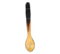 TOKIDNY Decorative Horn Spoon Bamboo Handle, Multipurpose Yellow Food and Coffee Mixing Spoon for Hotel and Dessert Shop Use