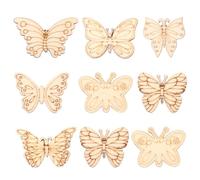 TOKIDNY Eco-Friendly Wooden Embellishments 100Pcs Natural Butterfly Shape Wood Chips for Christmas, Party and Scrapbooking Craft Projects