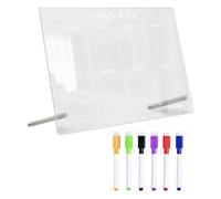 TOKIDNY Erasable Acrylic Writing Board with Pen Transparent Desktop Memo Planner Board for Notes and to-do Lists with Landscape Vertical Orientation Desk Organizer for Home and Office