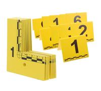 TOKIDNY Evidence Markers with Measurement Scale V-Shaped and Sequential Numbering Forensic Scene Tags Yellow 20pcs Plastic and L-Shaped with Reflective Surface for Evidence Game Setup