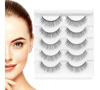 TOKIDNY False Eyelashes Natural Fake Lashes False Eyelash 3d Chemical Fiber for Women 5 Pairs Makeup Fit Natural Eye Makeup Make Eyes Look Fuller Party and Wedding Use