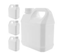 TOKIDNY Food-Grade Liquid Storage Jugs 4Pcs 1L Reusable Plastic Containers with Handles and Lids, Milk-White Bottles for Beverage Storage, Laboratory, and Outdoor Activities