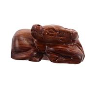 TOKIDNY Handmade Wooden Bull Sculpture Feng Shui Decor Chinese Zodiac Animal Statue for Wealth Prosperity Desktop Ornament Gift Craft
