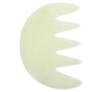 TOKIDNY Head Massage Comb Handheld Gua Sha Scraping Massage Tool Natural Jade Stone Five-Tooth Design Alleviating Headaches Relieving Tension Scalp Stimulator Tool for Home Use and Travel