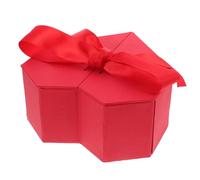 TOKIDNY Heart-shaped Present Decorative Boxes Flip-top Paper and Polyester Material Ribbon Bow Adds A Special Touch Creative Elegant Style for Weddings and Valentine's Day