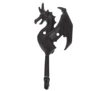 TOKIDNY Heavy Duty Cast Iron Wall Mount Hook with Vintage Texture and Rustic Oriental Dragon Design, Stable Weightbearing Coat and Scarf Hanger for Bedroom and Balcony Black