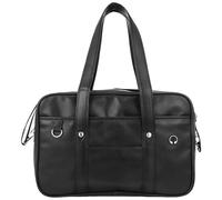 TOKIDNY Japanese School Bag: Solid PU Shoulder Laptop Tote Bag with Portable Handheld Strap for Workers and Daily Necessities Waterproof