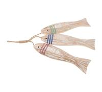 TOKIDNY Mediterranean Vintage Wood Fish Sculpture Coastal Wall Hanging Rustic Fish Art for Bathroom Living Nautical Beach Theme Decoration