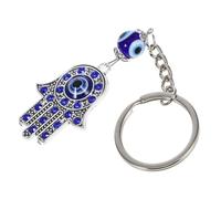 TOKIDNY Metal Diamond Key Pendant Turkish Evil Eye Hand Charm Eye Keychain Charm for Car Keys Bag Pendant for Daily Use