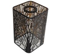 TOKIDNY Metal Hollow Carved Lampshade Rectangular Forest Tree Shadow Light Cover for Pendant and Table Lamps in Living Room