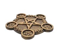 TOKIDNY Pentacle Star Candleholder with Bright Copper Base, Decorative Sacrifice Prop for Rituals and Photo Shoot, Star Modeling Candlestick Holder for Home and Altar Use