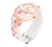 TOKIDNY Pink Watch for Women with Durable Silicone Band, Comfortable Quartz Wristwatch Featuring Stainless Steel and Glass Design, Suitable for Meeting or School Occasions