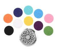 TOKIDNY Portable Car Aromatherapy Vent Diffuser Clip with Stainless Steel Natural Pattern Hollow out Design and 9pcs Refill Pads, Suitable for Office and Car Use Random Color Assorted