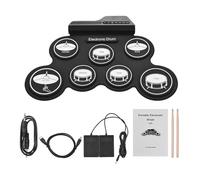 TOKIDNY Portable Electronic Drum Kit for Beginners Lightweight Digital Drum Set with Built Metronome Headphone Jack and Realistic Sound for Practice and Travel
