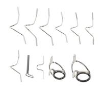 TOKIDNY Portable Fishing Repair Tools 11pcs Fly Fishing Rod Guide Tip Cap Stainless Steel Guide Eye Ring Set