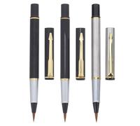 TOKIDNY Portable Fountain Ink Brush Pen Set of 3 with Soft Tip Stainless Steel Brush for Beginners and Chinese Calligraphy, Refillable Cartridges for Quick Ink Change