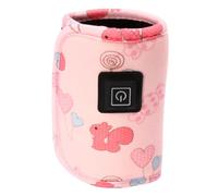 TOKIDNY Portable USB Bottle Warmer Bag, Insulated Milk Bottle Cover with Adjustable Heating for Travel and Outdoor Use, Pink Squirrel Design, Suitable for Newborn Feeding Random Color