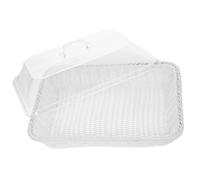 TOKIDNY Serving Tray Bread Basket Kitchen Storage Basket 35x25x15cm Plastic Acrylic Rectangular with Lid Spacious Design Versatile Minimalist Stylish for Home Dining