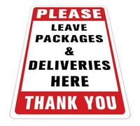 TOKIDNY Sign Sticker Here Sign Sticker 15x10inch Water-resist Convenient Reminder for Deliveryman Vivid Pattern Design for Home Use on Flat and Smooth Surfaces