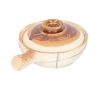 TOKIDNY Single Handle Clay Casserole Pot White Cooking Pot with Wired Frame for Home Kitchen Smooth Surface Safe Handheld Design for Stews Rice and Family Meals