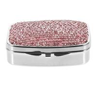 TOKIDNY Small Metal Pill Box Mini Travel Organizer Pink with Multiple Individual Compartments Easy to Carry and Sort for Outdoor Activities