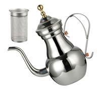 TOKIDNY Stainless Steel 1.5L Long Spout Coffee Kettle with Filter Household Court Coffee Pot for Tea Brewing Silver Decorative for Restaurant Use