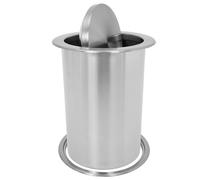 TOKIDNY Stainless Steel Built-in Trash Can with Drop-in Swing Lid Embedded Countertop Waste Bin for Kitchen Office Restaurant Hotel Space-saving Odor-resistant Quiet Close Design Modern