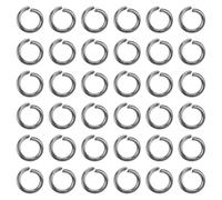 TOKIDNY Stainless Steel Jump White Iron Material 100 Pcs with Secure Connection and Versatile Use, Bright Finish for Jewelry Making and Keychain Crafting for Item Repairs
