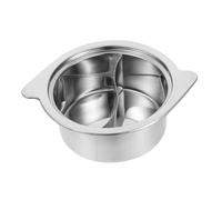 TOKIDNY Stainless Steel Sauce Pot with Divider Hot Pot Pan for Cooking Two Broths Simultaneously Small Nonstick Saucepan with Lid for Induction and Gas Hobs