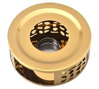 TOKIDNY Stainless Steel Teapot Warmer Base with Gold Hollow Design and Tealight Holder, Metal Tea Heater for Warming Teapots in Home and Cafe Use