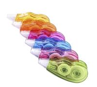 TOKIDNY Tape in Assorted Colours for Students 6pcs with Comfortable Grip and Dual Gear Construction, Easy to Apply Portable Stationery for Letter Diaries and Bulk Writing