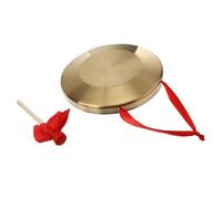TOKIDNY Traditional Percussion Instrument 15cm with Striker Set, Copper-plated Chinese Opera Gong for School Festival and Music Education