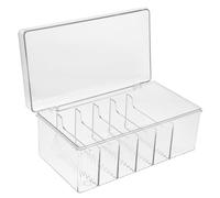 TOKIDNY Transparent Cable Organizer Box with Lid Pet Material Dustproof and Water-resistant Cord Management for Desk Phone Charger Power Adapter Storage with Multiple Compartments and