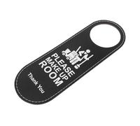 TOKIDNY Unbreakable Leather Hanging Door Sign Double Sided with Stitched Edge, Can Be Hung on Doorknob, Please Clean up Room Signs for Company Lounges and Other Places, Modern Style