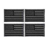 TOKIDNY USA Flag Patch with Hook and Material Self-Adhesive 4pcs Embroidered American Flag Patches Easy to Apply Military Uniform Emblem for Bags and Gear