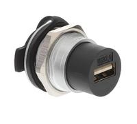 TOKIDNY USB Bulkhead Pass through Connector Industrial USB 2.0 Panel Mount Coupler with Dual Ports, Zinc Alloy and Plastic Construction, Extend Overall Range for Desk Charging