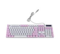 TOKIDNY USB Wired Mechanical Gaming Keyboard Keys with Rgb Backlit Mixed Lighting Effects and Multimedia Control Knob Ergonomic Layout for PC Laptop Office Work and Gaming