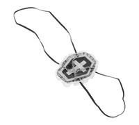 TOKIDNY Victorian Goth Gothic Eye Patch with Coffin Cross Detailing and Chain, Black Cloth Material with Molded Contoured Profile and Elastic Strap, Light Shielding and Secure Wearing Fit
